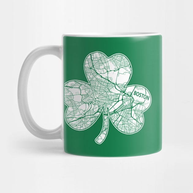 BOSTON SHAMROCK STREET MAP BOSTON IRISH ST PATTY by TeeCreations